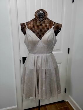 Cinderella Shimmery Ivory A-Line Mini Dress
